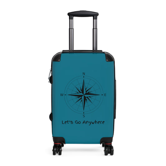Let's Go Anywhere Blue Suitcase