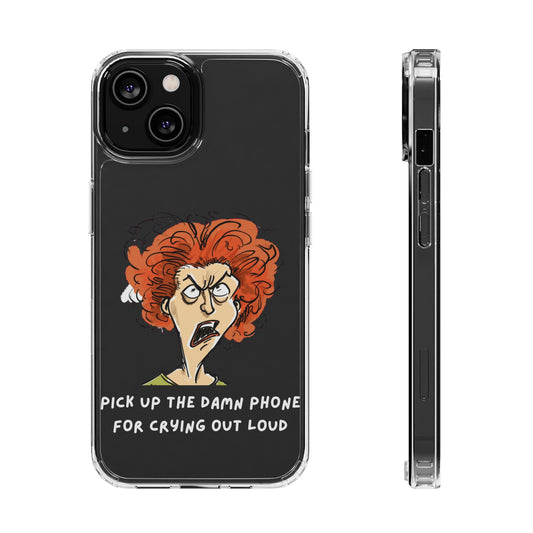 Humorous Woman Phone Clear Cases